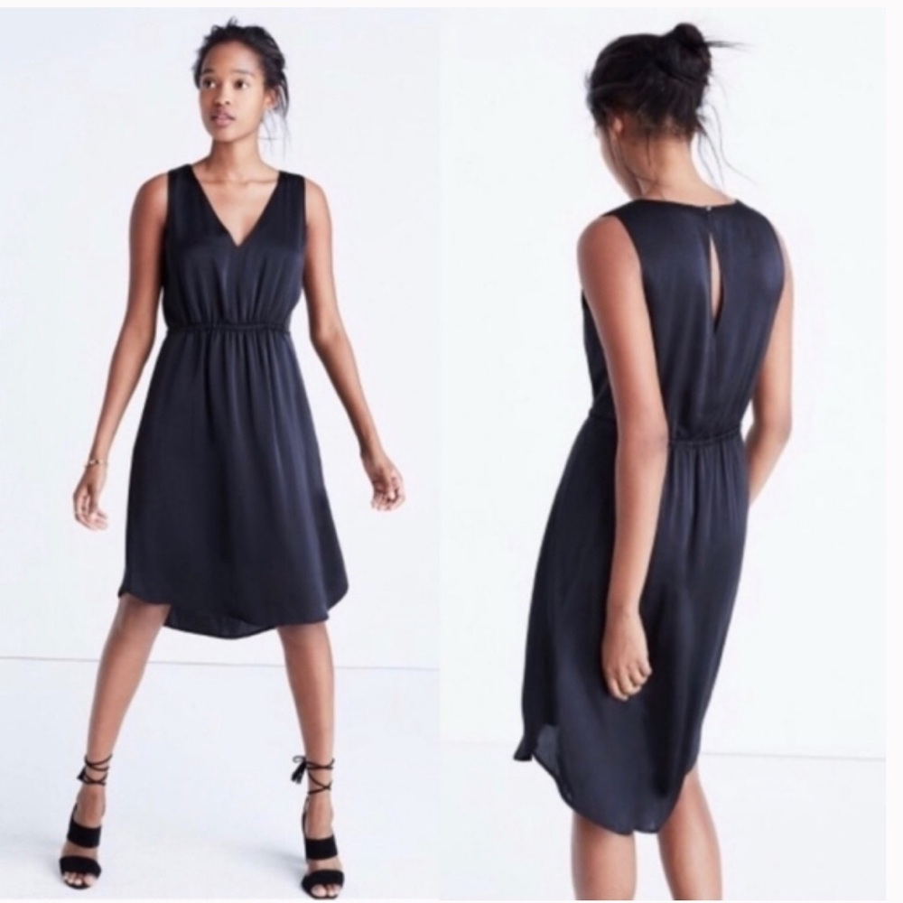 Madewell Black Sleeveless V-Neck Dress
